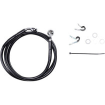 Kit durite frein avant allongée +6" - sans ABS - pour HD Sportster XLC, XLN de 2004 à 2013 - noir - raccord chromé