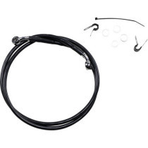 Kit durite frein avant allongée +10" - sans ABS - pour HD Sportster XLC, XLN de 2004 à 2013 - noir - raccord chromé