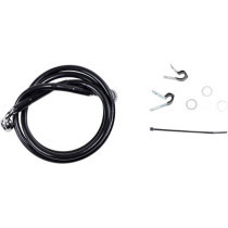 Kit durite frein avant - sans ABS - pour HD Softail FXTS de 1999 à 2007 - noir - raccord chromé