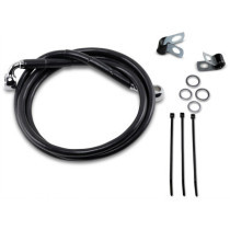 Kit durite frein avant allongée +8" - sans ABS - pour HD Softail FXTS de 1999 à 2007 - noir - raccord chromé