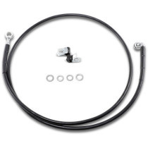 Kit durite frein avant allongée +10" - sans ABS - pour HD Softail FXTS de 1999 à 2007 - noir - raccord chromé