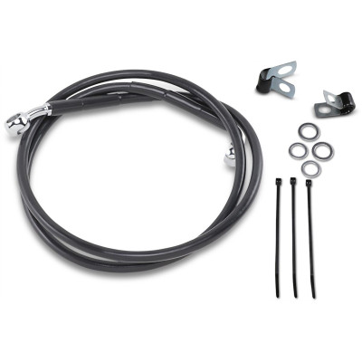 Kit durite frein avant allongée +2" - sans ABS - pour HD FXR 1988/1994, FXD 1995/1999, Sportster 1988/2013 - noir