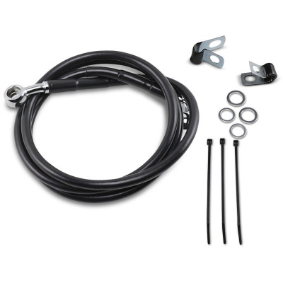 Kit durite frein avant allongée +8" - sans ABS - pour HD FXR 1988/1994, FXD 1995/1999, Sportster 1988/2013 - noir