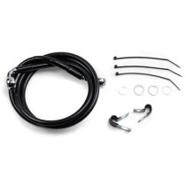 Kit durite frein avant allongée +6" - sans ABS - pour HD Super Glide de 2000 à 2005 - noir - raccord chromé