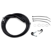 Kit durite frein avant allongée +10" - sans ABS - pour HD Super Glide de 2000 à 2005 - noir - raccord chromé