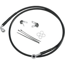 Kit durite frein avant - sans ABS - pour HD Softail FXST 1984/1999, Dyna FXDWG 1993/2005 - noir - raccord chromé
