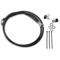 Kit durite frein avant allongée +8" - sans ABS - pour HD Softail FXST 1984/1999, Dyna FXDWG 1993/2005 - noir - raccord chromé