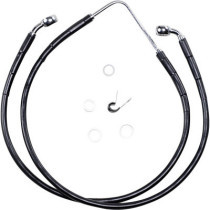 Kit durite frein avant - sans ABS - pour HD Dyna FXDWG de 2010 à 2015 - noir - raccord chromé