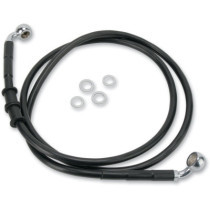 Kit durite frein avant allongée +4" - sans ABS - pour HD Dyna FXDWG de 2010 à 2015 - noir - raccord chromé