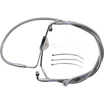 Kit durite frein avant allongée +4" - sans ABS - pour HD Touring de 2008 à 2013 - inox tressé - raccord chromé