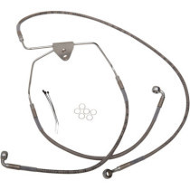 Kit durite frein avant allongée +8" - sans ABS - pour HD Touring de 2008 à 2013 - inox tressé - raccord chromé