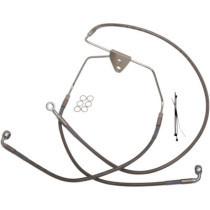 Kit durite frein avant allongée +10" - sans ABS - pour HD Touring de 2008 à 2013 - inox tressé - raccord chromé
