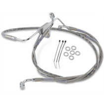 Kit durite frein avant allongée +6" - sans ABS - pour HD Electra Glide, Street Glide1996/2007 - inox tressé - raccord chromé