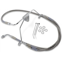 Kit durite frein avant allongée +8" - sans ABS - pour HD Electra Glide, Street Glide1996/2007 - inox tressé - raccord chromé