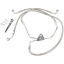 Kit durite frein avant allongée +10" - sans ABS - pour HD Electra Glide, Street Glide1996/2007 - inox tressé - raccord chromé