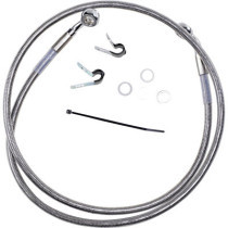 Kit durite frein avant allongée +4" - sans ABS - pour HD Sportster de 2004 à 2010 - inox tressé - raccord chromé