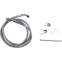 Kit durite frein avant allongée +6" - sans ABS - pour HD Sportster de 2004 à 2010 - inox tressé - raccord chromé