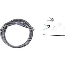 Kit durite frein avant allongée +10" - sans ABS - pour HD Sportster de 2004 à 2010 - inox tressé - raccord chromé