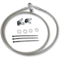 Kit durite frein avant allongée +2" - sans ABS - pour HD Softail 1984/1999, Wide Glide 1993/2005 - inox tressé