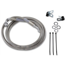 Kit durite frein avant allongée +4" - sans ABS - pour HD Softail 1984/1999, Wide Glide 1993/2005 - inox tressé
