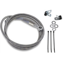Kit durite frein avant allongée +8" - sans ABS - pour HD Softail 1984/1999, Wide Glide 1993/2005 - inox tressé