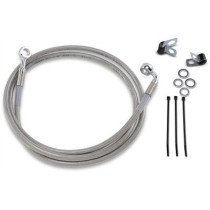 Kit durite frein avant allongée +10" - sans ABS - pour HD Softail 1984/1999, Wide Glide 1993/2005 - inox tressé