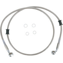 Kit durite frein avant - sans ABS - pour HD Dyna Wide Glide de 2010 à 2015 - inox tressé - raccord chromé