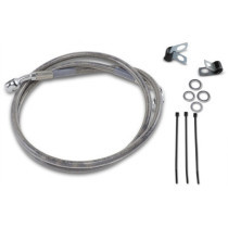 Kit durite frein avant allongée +2" - sans ABS - pour HD Dyna, Sportster de 1988 à 2003 - inox tressé - raccord chromé