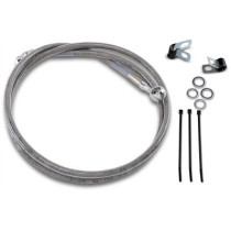 Kit durite frein avant allongée +8" - sans ABS - pour HD Dyna, Sportster de 1988 à 2003 - inox tressé - raccord chromé