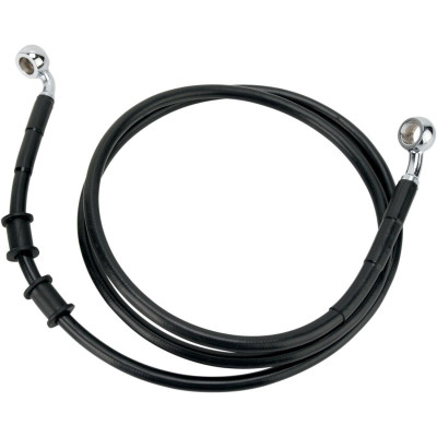 Kit durite frein avant allongée +10" - sans ABS - pour HD Street Bob de 2008 à 2017 - noir - raccord chromé