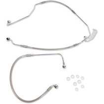 Kit durite frein arrière - ABS - pour HD Touring de 2009 à 2013 - inox tressé - raccord chromé