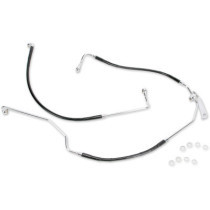 Kit durite frein arrière - ABS - pour HD Touring de 2009 à 2013 - noir - raccord chromé