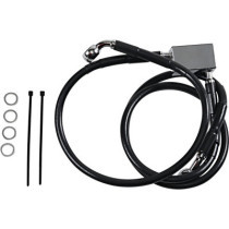 Kit durite frein arrière - sans ABS - pour HD Softail de 2000 à 2003 - noir - raccord chromé