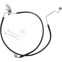 Kit durite frein arrière allongée +2" - sans ABS - pour HD Softail de 2004 à 2005 - noir - raccord chromé