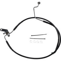 Kit durite frein arrière allongée +3" - sans ABS - pour HD Softail de 2004 à 2005 - noir - raccord chromé