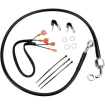 Kit durite frein arrière - sans ABS - pour HD Sportster de 2000 à 2003 - noir - raccord chromé