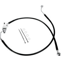 Kit durite frein arrière - sans ABS - pour HD Sportster de 2004 à 2013 - noir - raccord chromé