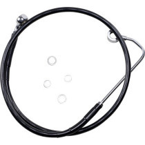 Kit durite frein avant allongée +10" - ABS - pour HD Softail Blackline de 2012 à 2013 - noir - raccord chromé