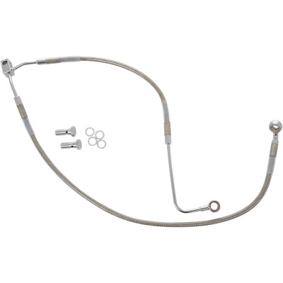 Kit durite frein avant - ABS - pour HD Softail Blackline de 2012 à 2013 - inox tressé - raccord chromé
