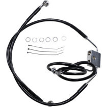 Kit durite frein avant allongée +6" - ABS - pour HD Dyna Fat Bob de 2012 à 2017 - noir - raccord chromé