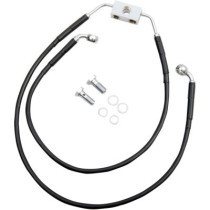 Kit durite frein avant allongée +10" - ABS - pour HD Dyna Wide Glide de 2012 à 2017 - noir - raccord chromé
