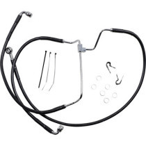 Kit durite frein avant allongée + 2" - sans ABS - pour HD Touring à partir de 2014 - noir - raccord chromé