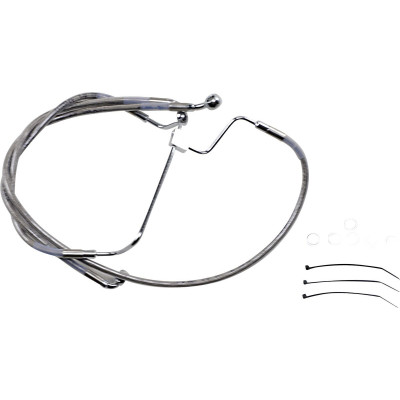 Kit durite frein avant allongée + 6" - sans ABS - pour HD Touring à partir de 2014 - inox tressé - raccord chromé