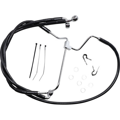 Kit durite frein avant allongée + 6" - sans ABS - pour HD Touring à partir de 2014 - noir - raccord chromé