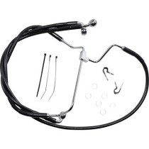 Kit durite frein avant allongée + 6" - sans ABS - pour HD Touring à partir de 2014 - noir - raccord chromé