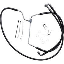 Kit durite frein avant allongée + 8" - sans ABS - pour HD Touring à partir de 2014 - noir - raccord chromé