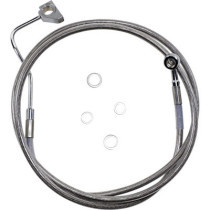 Durite frein avant allongée + 4" - ABS - pour HD Touring à partir de 2014 - inox tressé - raccord chromé