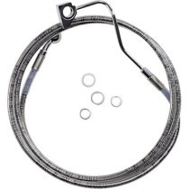 Durite frein avant allongée + 6" - ABS - pour HD Touring à partir de 2014 - inox tressé - raccord chromé