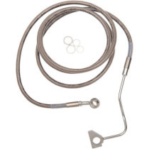Durite frein avant allongée + 8" - ABS - pour HD Touring à partir de 2014 - inox tressé - raccord chromé