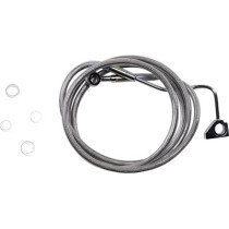 Durite frein avant allongée + 10" - ABS - pour HD Touring à partir de 2014 - inox tressé - raccord chromé